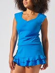 Bobbe Wms Newport Tiebreak Tank Electric Blue L