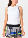 Lucky In Love Women's Stripe Muscle Tank White L