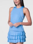 Lucky In Love Wms Linen Neck Action Tank Peri L