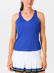 Lucky In Love Wms Stripe Clubhouse Tank Blue L