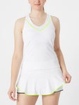 Lucky in Love Women's Pique V-Neck Tank White XS