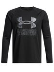 Under Armour Boy's Fall Tech Hybrid LS Black S