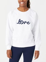 Ame & Lulu Wms Love Stitched Sweatshirt White L