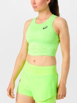 Asics Wms Spring Match Jacquard Crop Tank Green XL