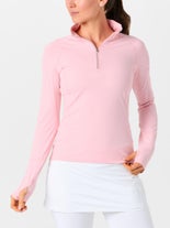 BloqUV Women's Half Zip Top Tickle Me Pink XL