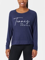 Bird & Vine Wms Tennis Til Cocktails LS Navy XS