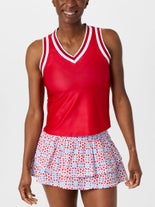 Bubble Women's Claire Tank Red/Wh XL