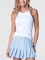 Lucky In Love Women's Linen Streak Tank White XS