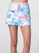 Lucky In Love Wms Linen Pickleball Skirt Print L