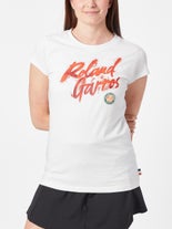 Roland Garros 2025 Women's Text T-Shirt White M