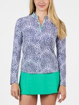 Sofibella Women's Green Spirit Half Zip Print XS