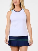 Sofibella Wms Green Spirit Wave Trim Tank White XL