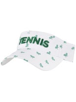 VimHue Women's Tennis Puff Print Visor - Wh/Green