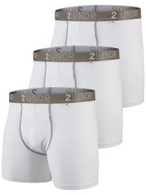 2UNDR Men's Swing Shift 6" Boxer Brief 3-Pack - White