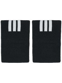 adidas 3-Stripe Doublewide Wristbands Black/White