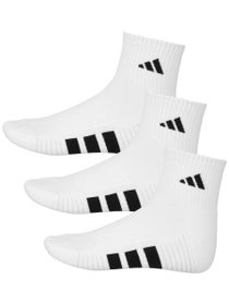 adidas Men's Cushioned 4.0 3-Pack Quarter Socks White