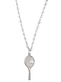 Born To Rally Tennis Racquet Necklace - Silver