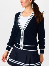 Bubble Women's Crossed Racquets Mel Cardigan - Navy