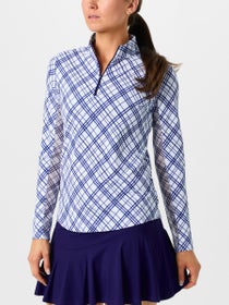 IBKUL Women's Tony Plaid Long Sleeve Mock
