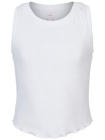 Lucky In Love Girl's Core Flutterline Tank - White