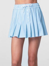 Lucky In Love Women's High Waist Linen Stripe Skirt