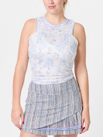 Lucky In Love Women's Love Me Blue Tie Back Tank