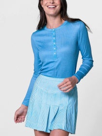 Lucky In Love Women's Linen Play Long Sleeve Henley