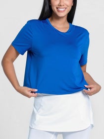 Lucky In Love Women's L-UV Power Box Top - Blue