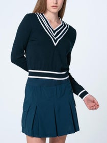 Lucky In Love Women's Victory V-Neck Sweater - Navy