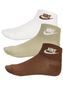 Nike Everyday Essential Quarter Sock 3-Pack Beige/Brown