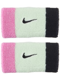 Nike Swoosh Doublewide Wristbands 2Pk Volt/Pink