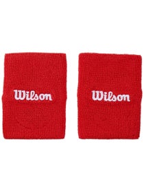 Wilson Core Doublewide Wristbands - Red