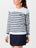 Ame & Lulu Wms Club Sport Stripe Sweater Wh/Navy S