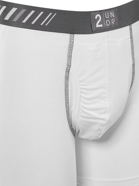2UNDR Mens Swing Shift 6 Boxer Brief- White