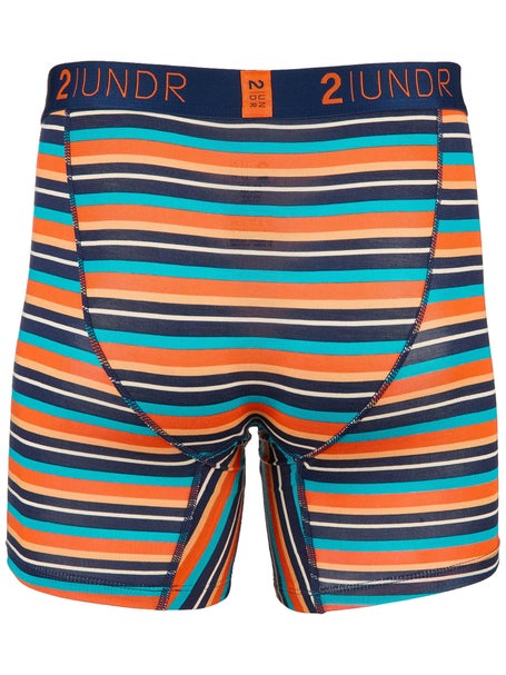 2UNDR Mens Swing Shift 6 Boxer Brief - Beach Stripe