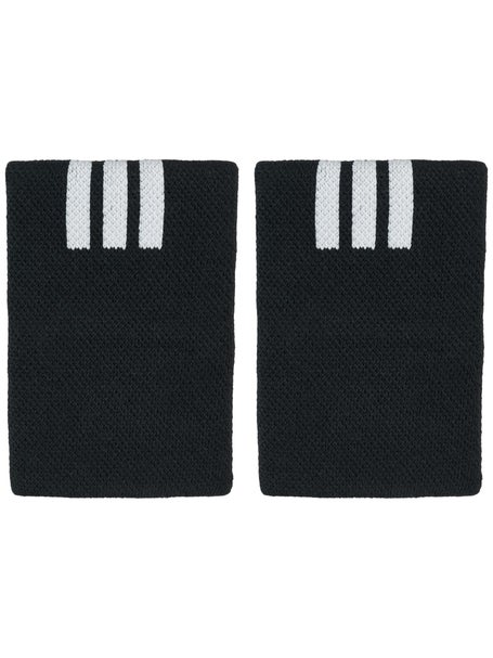 adidas 3-Stripe Doublewide Wristbands Black/White