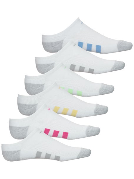 adidas Girls Cushioned No Show 6-Pack Sock White