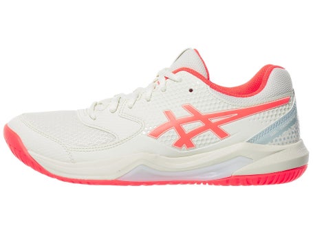 Asics Dedicate 8 Womens Pickleball Shoes Cream/Red