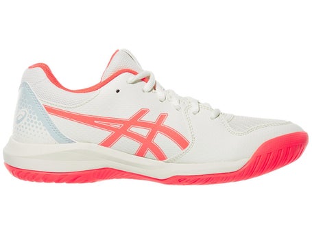 Asics Dedicate 8 Womens Pickleball Shoes Cream/Red