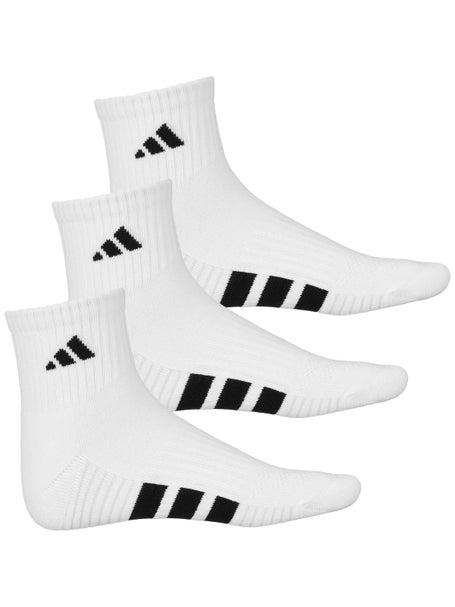 adidas Mens Cushioned 4.0 3-Pack Quarter Socks White