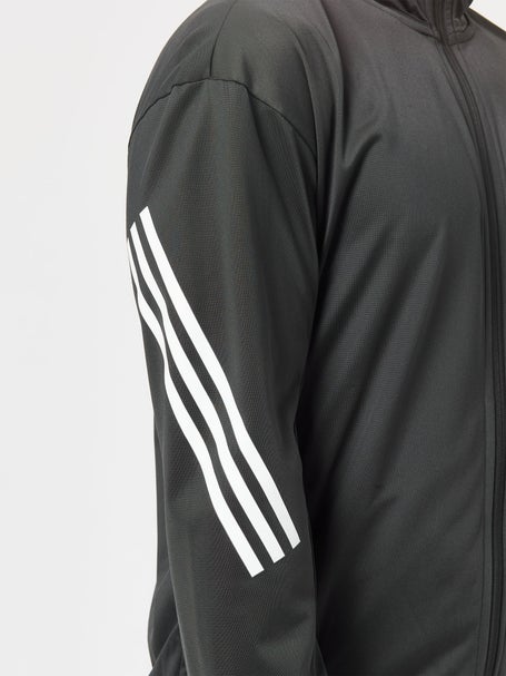 adidas Mens Core Club 3 Stripe Knit Jacket - Black
