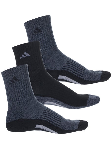 adidas Mens Cushioned X 3 3-Pack Mid-Crew Sock Black