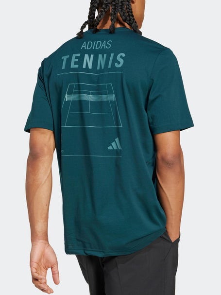 adidas Mens Fall Tennis Logo Graphic T-Shirt