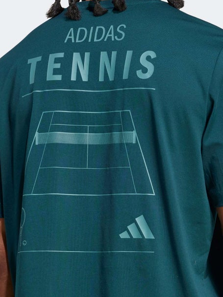 adidas Mens Fall Tennis Logo Graphic T-Shirt