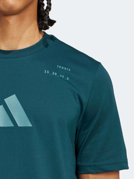 adidas Mens Fall Tennis Logo Graphic T-Shirt