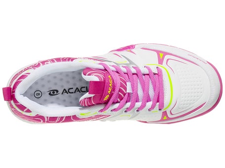 Acacia Dinkshot II White/Pink Woms Pickleball Shoes