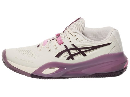 Asics Gel Resolution X Clay Oat/Aubergine Womens Shoes