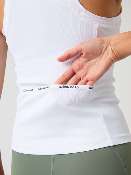 Bjorn Borg Womens Ace Pocket Rib Tank - White