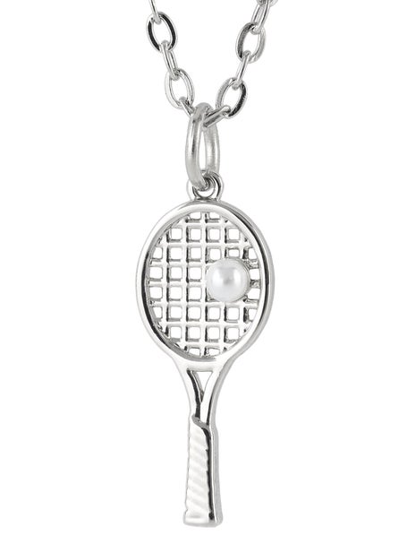 Born To Rally Tennis Racquet Necklace - Silver
