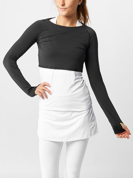 BloqUV Womens Crop Long Sleeve Top - Black